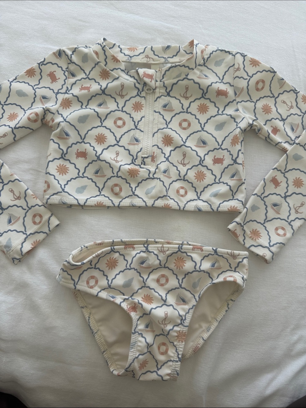 Rylee & Cru Crop Rashguard Set Nautical - Picture 4 of 8